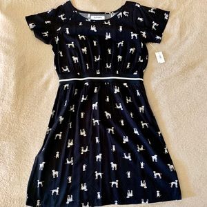 Black Dalmatian print girls dress